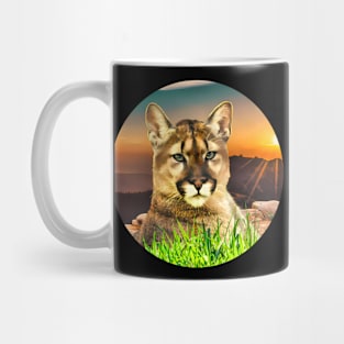 The Coguar wild cat in freedom Mug